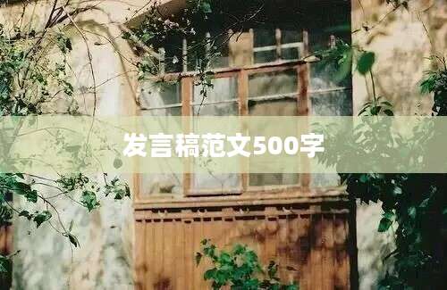 发言稿范文500字
