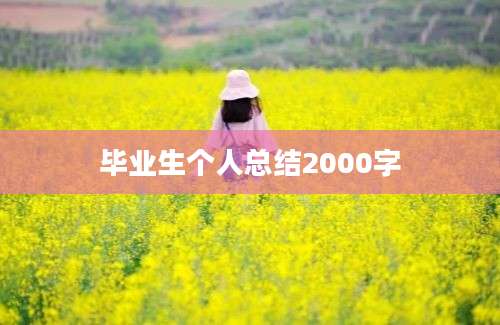 毕业生个人总结2000字