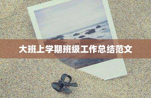 大班上学期班级工作总结范文