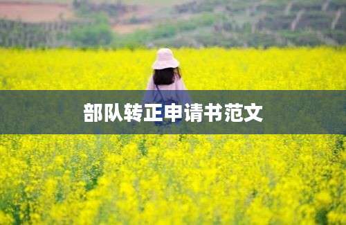 部队转正申请书范文