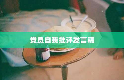 党员自我批评发言稿