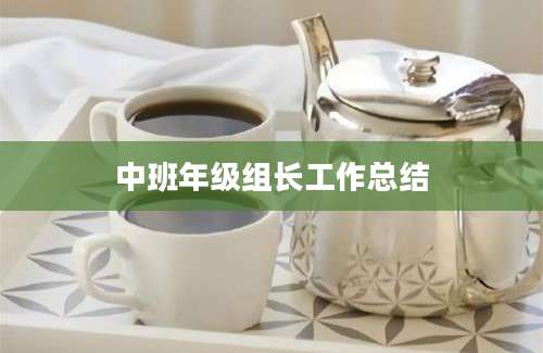 中班年级组长工作总结