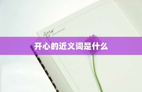 开心的近义词是什么