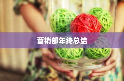 营销部年终总结