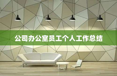 公司办公室员工个人工作总结
