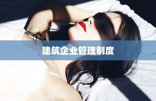 建筑企业管理制度