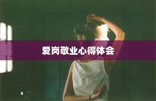 爱岗敬业心得体会