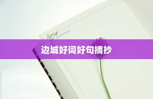 边城好词好句摘抄