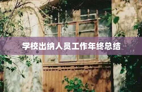 学校出纳人员工作年终总结