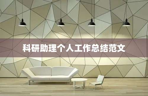 科研助理个人工作总结范文