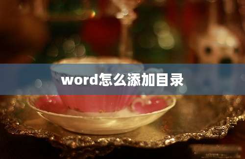 word怎么添加目录