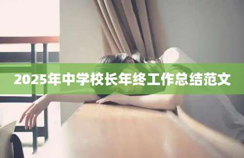 2025年中学校长年终工作总结范文