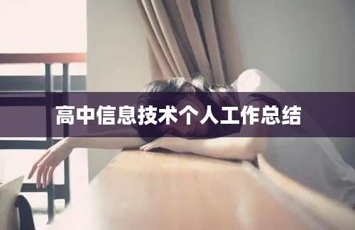 高中信息技术个人工作总结