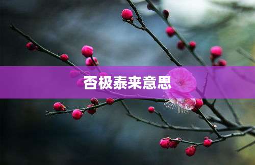 否极泰来意思