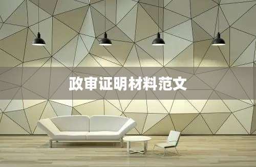 政审证明材料范文
