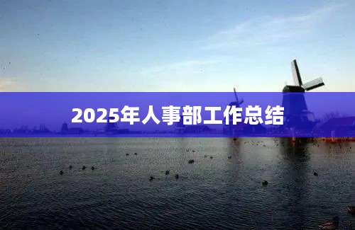 2025年人事部工作总结