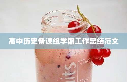 高中历史备课组学期工作总结范文
