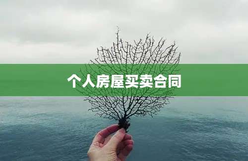 个人房屋买卖合同