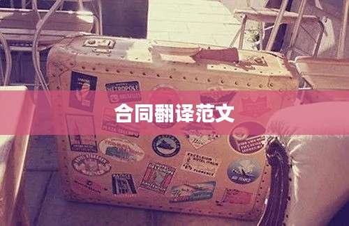 合同翻译范文