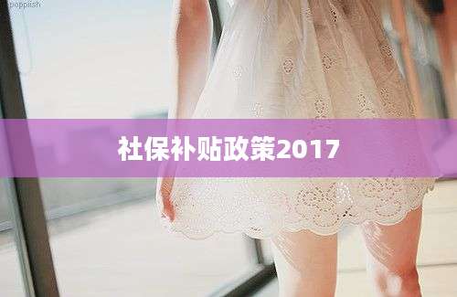 社保补贴政策2017