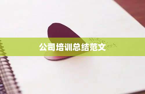 公司培训总结范文