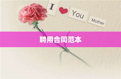 聘用合同范本