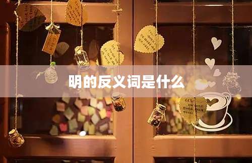 明的反义词是什么