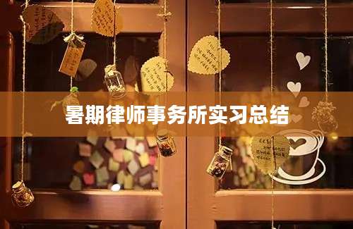 暑期律师事务所实习总结