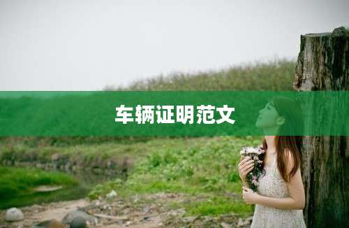 车辆证明范文