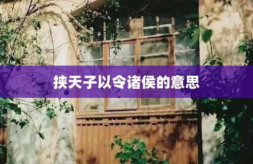 挟天子以令诸侯的意思
