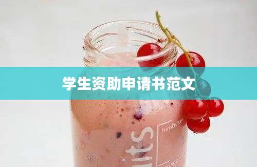 学生资助申请书范文