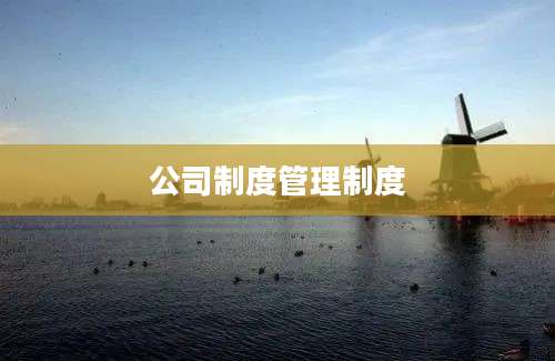 公司制度管理制度