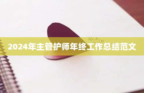 2024年主管护师年终工作总结范文