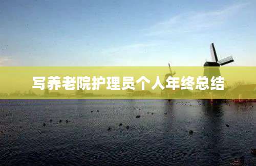 写养老院护理员个人年终总结