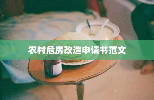 农村危房改造申请书范文