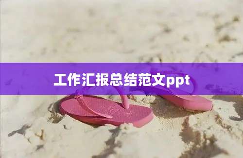 工作汇报总结范文ppt