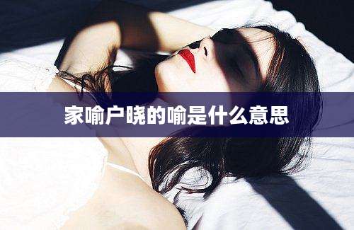 家喻户晓的喻是什么意思