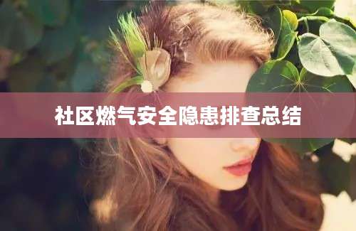 社区燃气安全隐患排查总结