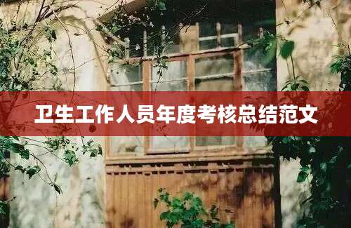 卫生工作人员年度考核总结范文