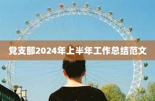 党支部2024年上半年工作总结范文