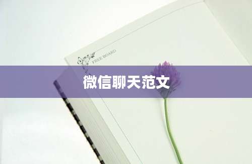 微信聊天范文