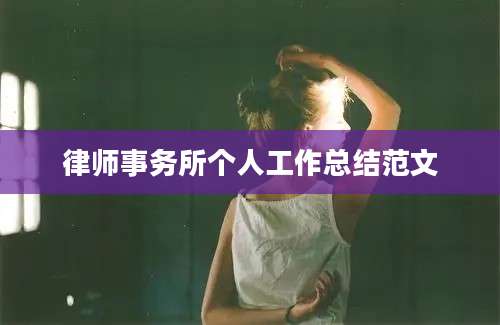 律师事务所个人工作总结范文