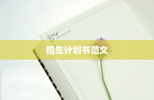 招生计划书范文