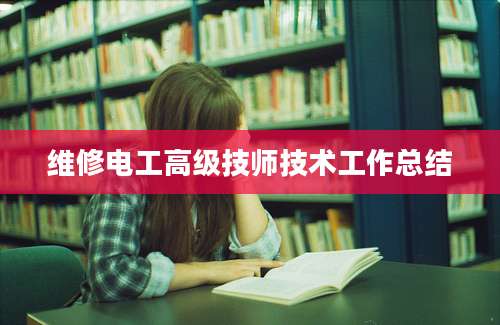 维修电工高级技师技术工作总结