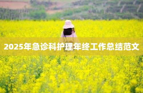 2025年急诊科护理年终工作总结范文