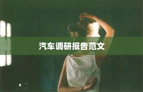 汽车调研报告范文