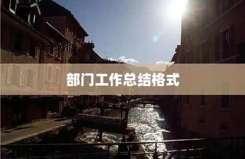 部门工作总结格式
