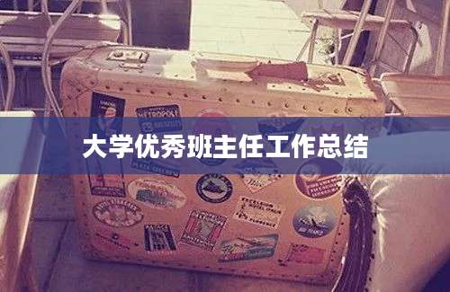 大学优秀班主任工作总结