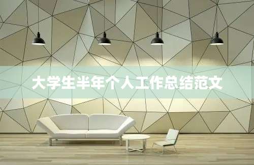 大学生半年个人工作总结范文