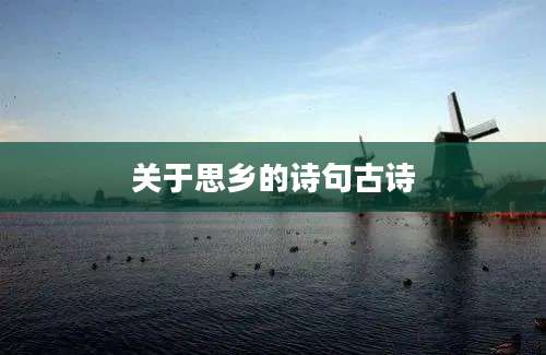 关于思乡的诗句古诗